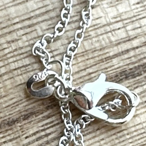 Big Labradorite raindrop pendant sterling silver necklace/worry stone/ - Picture 3 of 7